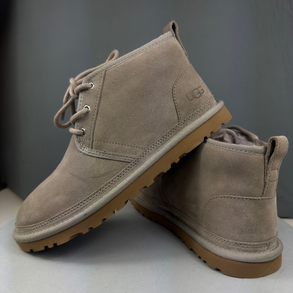 UGG Neumel Womens Size 9 Suede Shearling Lace Up Chukka Ankle Boots Gray